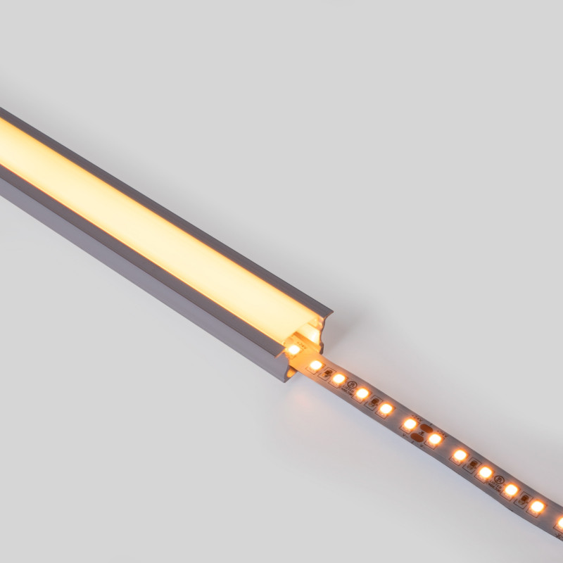 Recessed aluminium profile - Complete kit - 25 x 14,5mm - LED strip up to 12 mm - 2 meters