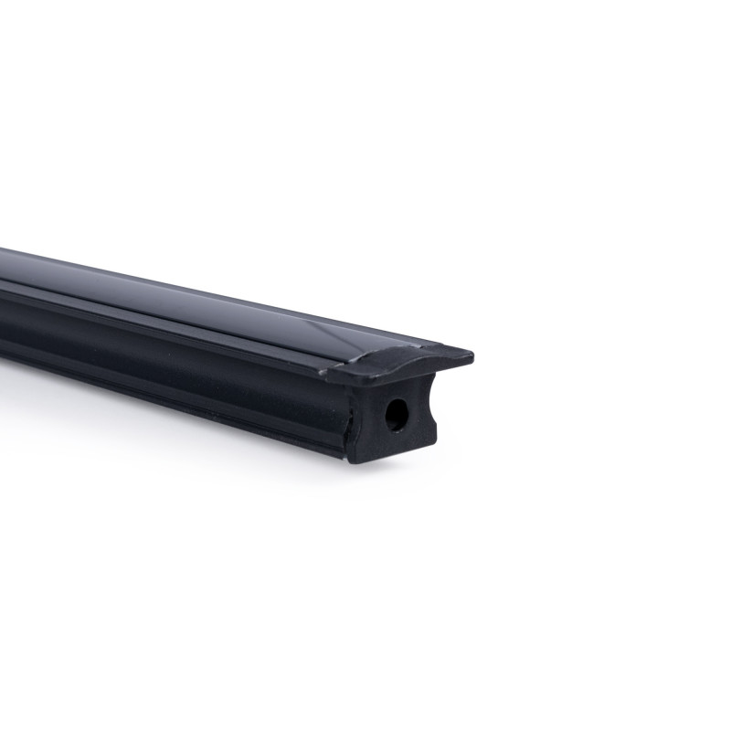 Recessed aluminium profile - Complete kit - 25 x 14,5mm - LED strip up to 12 mm - 2 meters