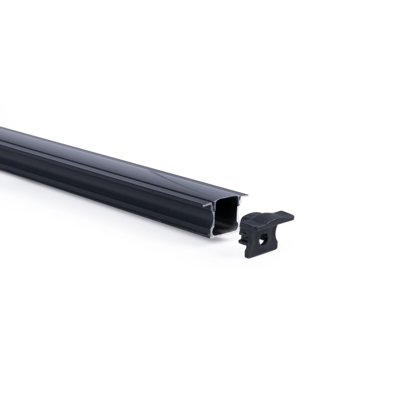 Recessed aluminium profile - Complete kit - 25 x 14,5mm - LED strip up to 12 mm - 2 meters