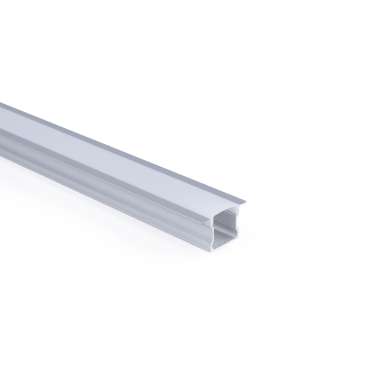 Recessed aluminium profile - Complete kit - 25 x 14,5mm - LED strip up to 12 mm - 2 meters