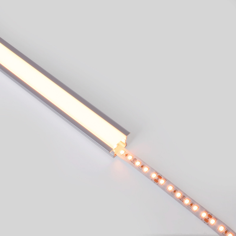 Recessed aluminium profile - Complete kit - 25 x 14,5mm - LED strip up to 12 mm - 2 meters