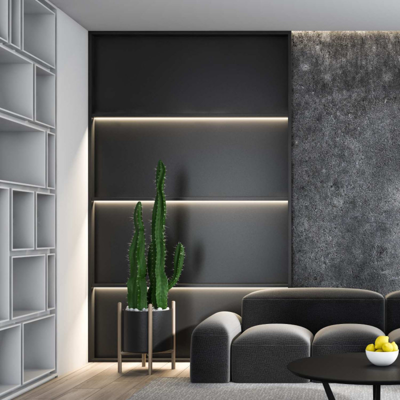 Aluminium corner profile - Complete kit - 20 x 20mm - LED strip up to 10mm - 2 meters