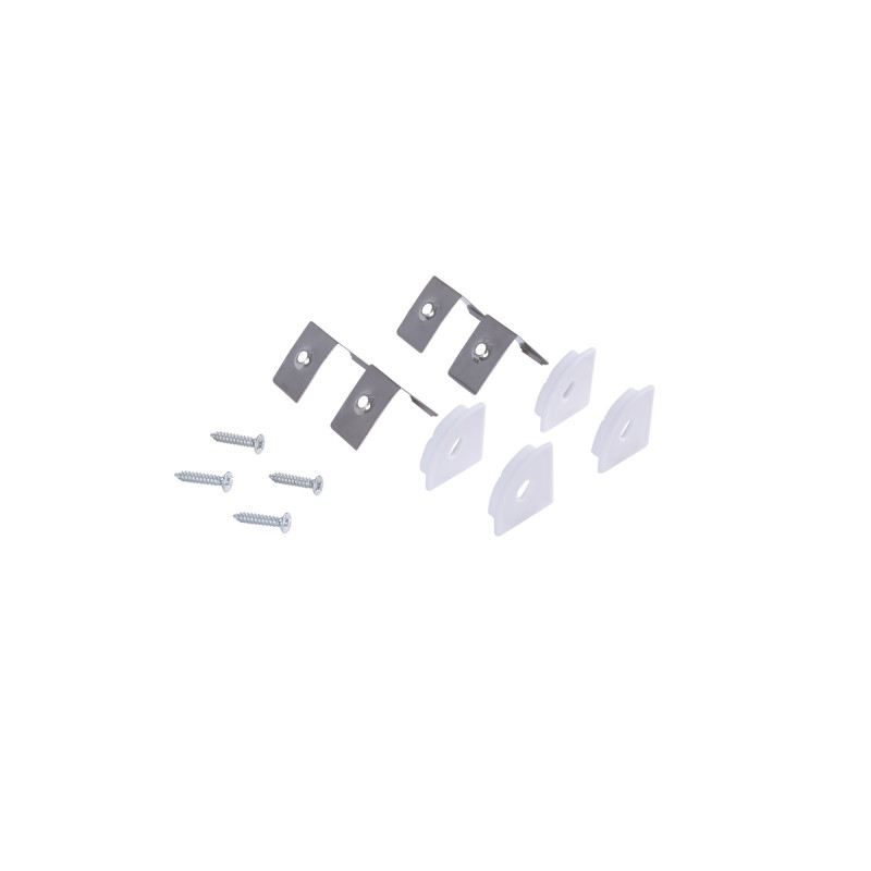 Aluminium corner profile - Complete kit - 20 x 20mm - LED strip up to 10mm - 2 meters