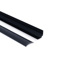 Aluminium corner profile - Complete kit - 20 x 20mm - LED strip up to 10mm - 2 meters