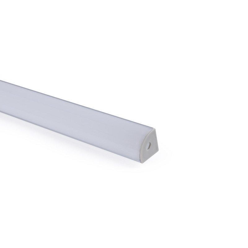 Aluminium corner profile - Complete kit - 20 x 20mm - LED strip up to 10mm - 2 meters