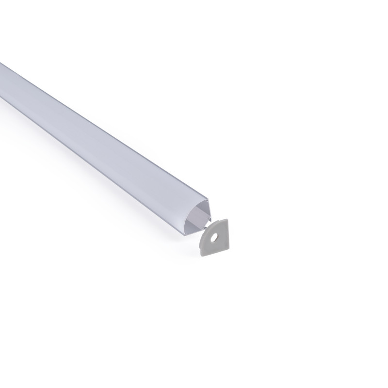Aluminium corner profile - Complete kit - 20 x 20mm - LED strip up to 10mm - 2 meters