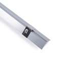 Aluminium corner profile - Complete kit - 20 x 20mm - LED strip up to 10mm - 2 meters