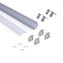 Aluminium corner profile - Complete kit - 20 x 20mm - LED strip up to 10mm - 2 meters