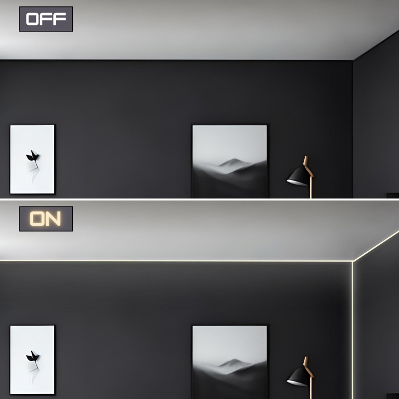 Aluminium corner profile - Complete kit - 20 x 20mm - LED strip up to 10mm - 2 meters