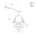 Recessed square LED downlight - 2W - Osram Chip - UGR18 - Cutout Ø 25mm - Black