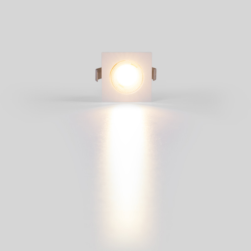 Recessed square LED downlight - 2W - Osram Chip - UGR18 - Cutout Ø 25mm - Black