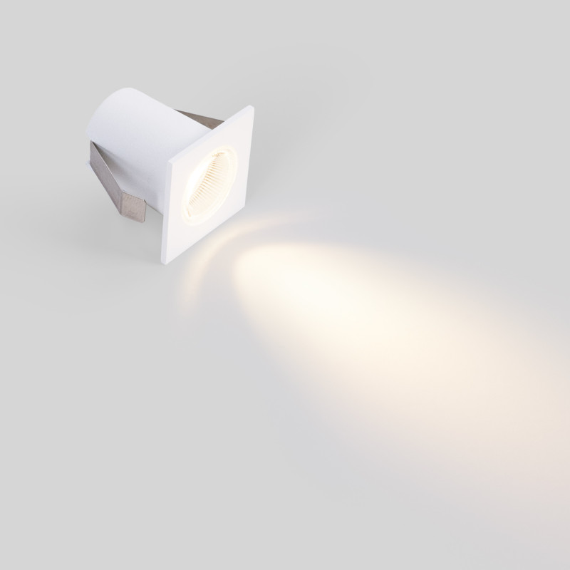 Recessed square LED downlight - 2W - Osram Chip - UGR18 - Cutout Ø 25mm - Black