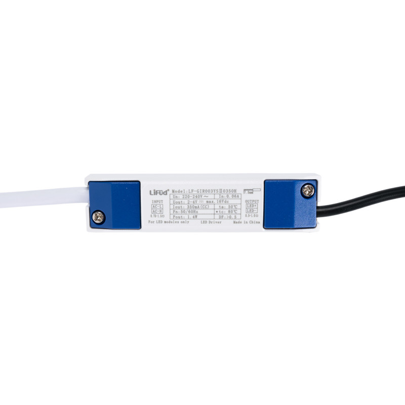 Recessed square LED downlight - 2W - Osram Chip - UGR18 - Cutout Ø 25mm - Black