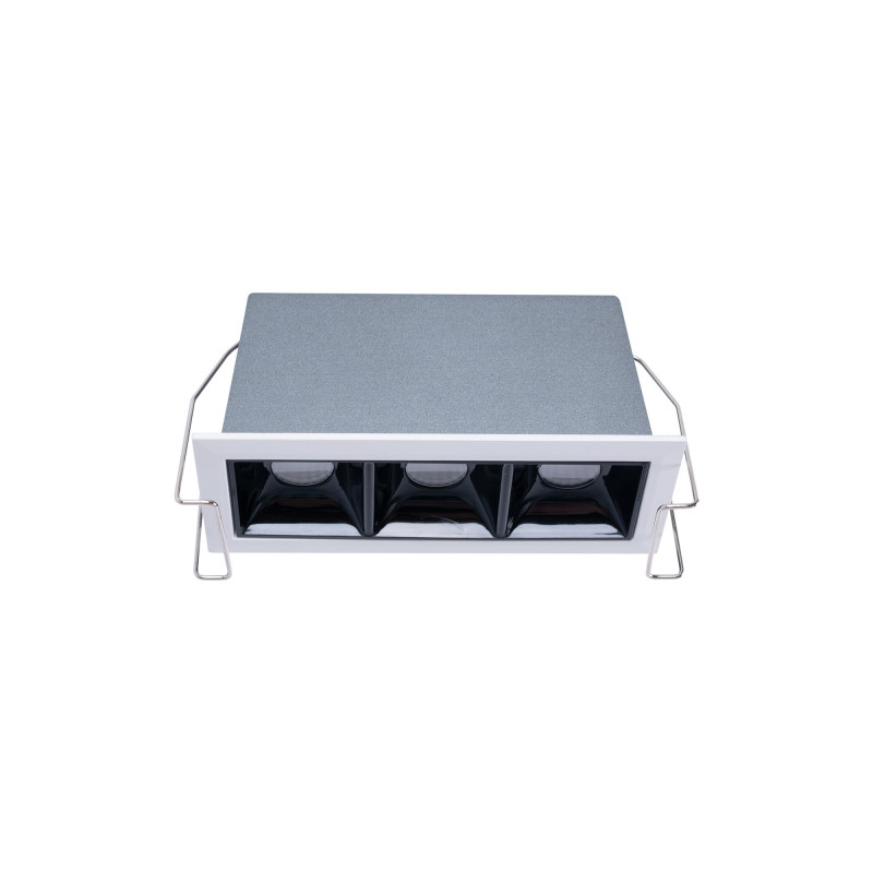 Recessed triple LED downlight - 6W - UGR18 - CRI90 - OSRAM Chip - Black