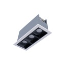 Recessed triple LED downlight - 6W - UGR18 - CRI90 - OSRAM Chip - Black