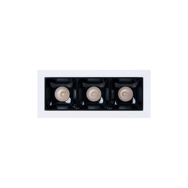 Recessed triple LED downlight - 6W - UGR18 - CRI90 - OSRAM Chip - Black