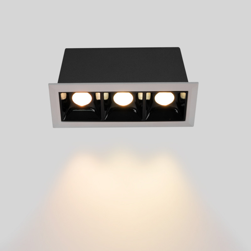 Recessed triple LED downlight - 6W - UGR18 - CRI90 - OSRAM Chip - Black