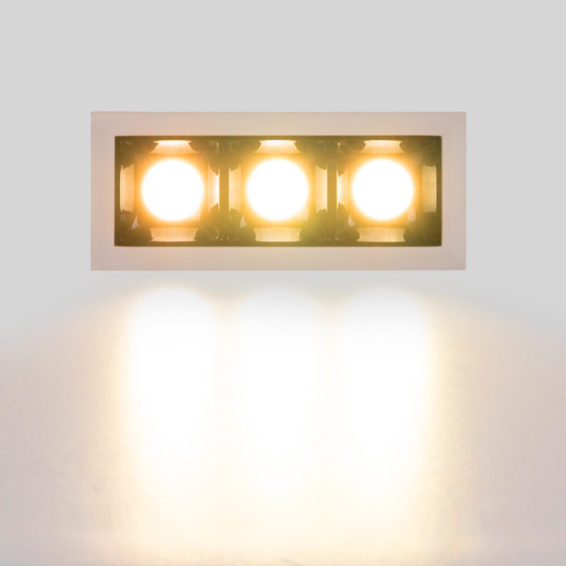 Recessed triple LED downlight - 6W - UGR18 - CRI90 - OSRAM Chip - Black