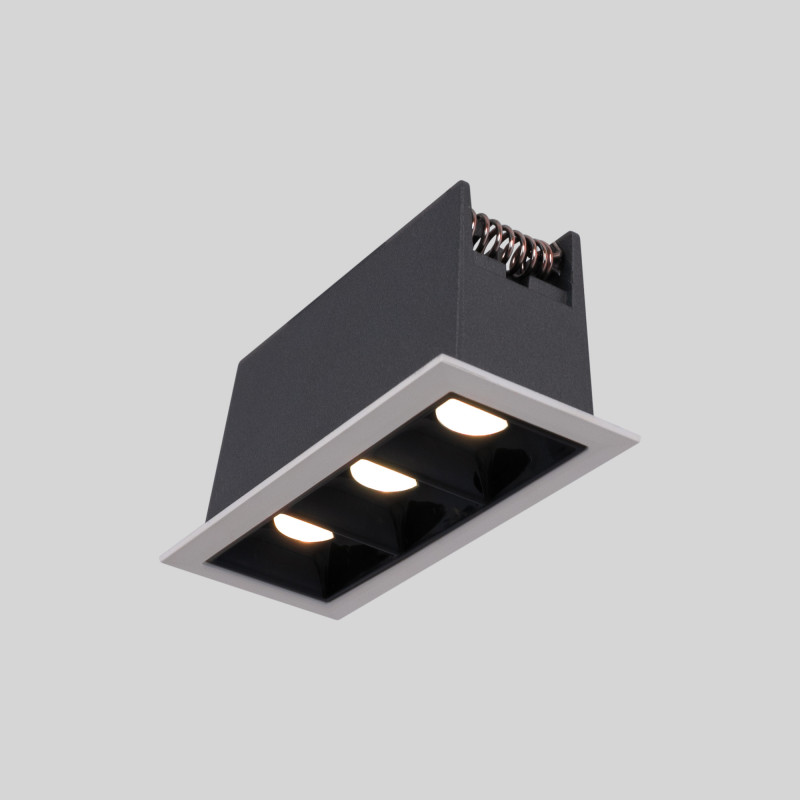 Recessed triple LED downlight - 6W - UGR18 - CRI90 - OSRAM Chip - Black