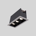 Recessed triple LED downlight - 6W - UGR18 - CRI90 - OSRAM Chip - Black