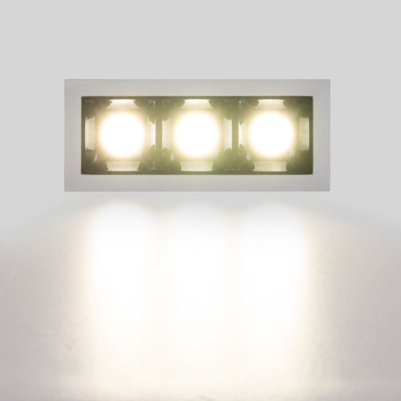 Recessed triple LED downlight - 6W - UGR18 - CRI90 - OSRAM Chip - Black