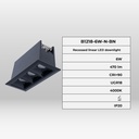 Recessed triple LED downlight - 6W - UGR18 - CRI90 - OSRAM Chip - Black