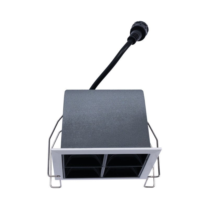 Recessed square LED downlight - 8W - 4 Spotlights - UGR18 - CRI90 - OSRAM Chip - Black