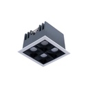 Recessed square LED downlight - 8W - 4 Spotlights - UGR18 - CRI90 - OSRAM Chip - Black