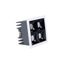 Recessed square LED downlight - 8W - 4 Spotlights - UGR18 - CRI90 - OSRAM Chip - Black
