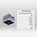 Recessed square LED downlight - 8W - 4 Spotlights - UGR18 - CRI90 - OSRAM Chip - Black