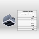 Recessed square LED downlight - 8W - 4 Spotlights - UGR18 - CRI90 - OSRAM Chip - Black