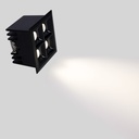Recessed square LED downlight - 8W - 4 Spotlights - UGR18 - CRI90 - OSRAM Chip - Black