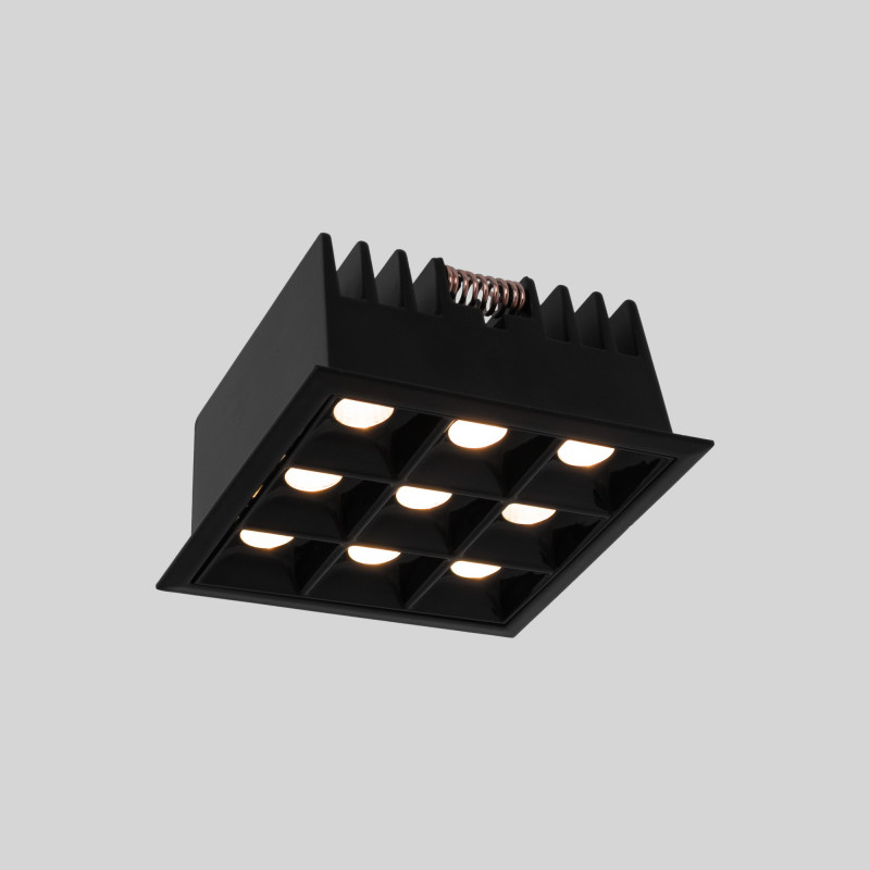 Recessed square LED downlight - 18W - 9 Spotlights - UGR18 - CRI90 - OSRAM Chip - White