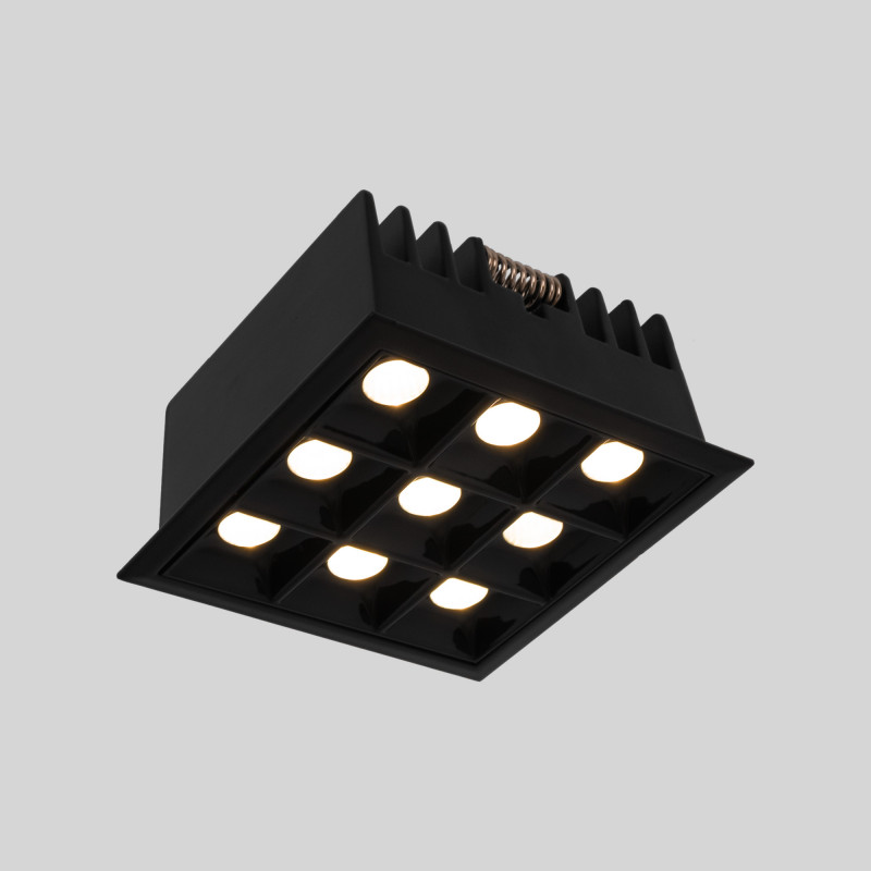 Recessed square LED downlight - 18W - 9 Spotlights - UGR18 - CRI90 - OSRAM Chip - White