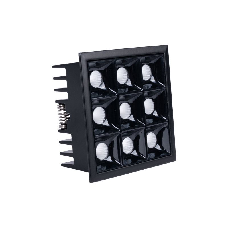 Recessed square LED downlight - 18W - 9 Spotlights - UGR18 - CRI90 - OSRAM Chip - White