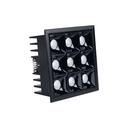 Recessed square LED downlight - 18W - 9 Spotlights - UGR18 - CRI90 - OSRAM Chip - White