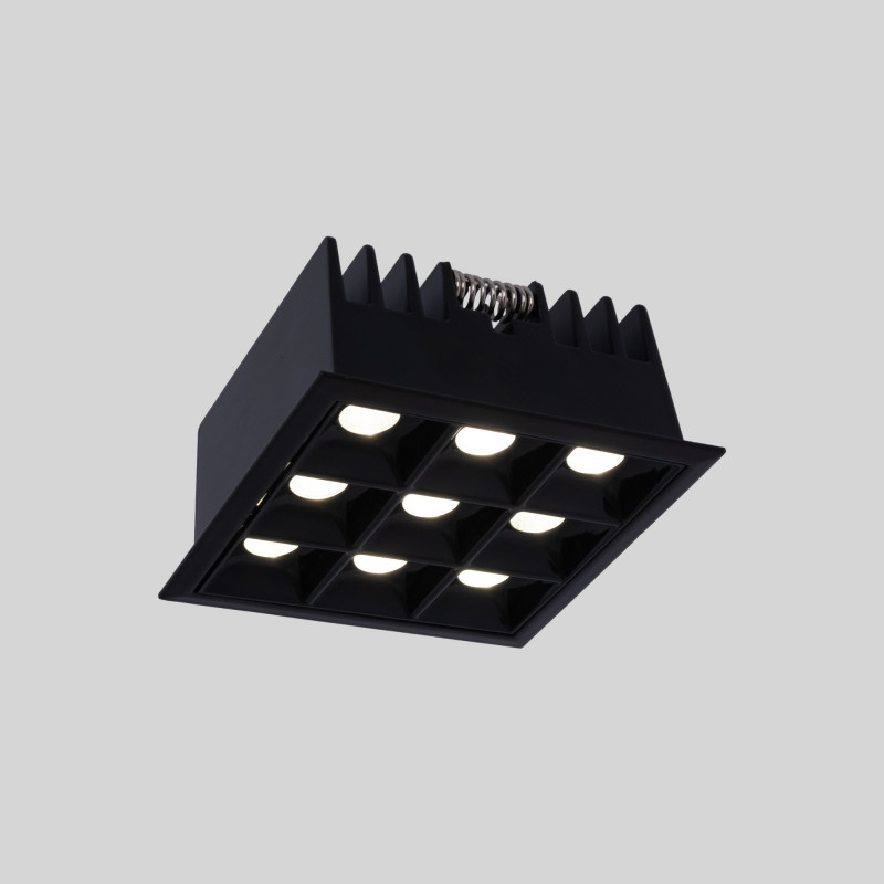 Recessed square LED downlight - 18W - 9 Spotlights - UGR18 - CRI90 - OSRAM Chip - White