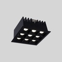 Recessed square LED downlight - 18W - 9 Spotlights - UGR18 - CRI90 - OSRAM Chip - White