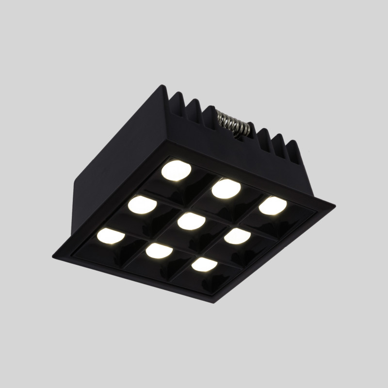 Recessed square LED downlight - 18W - 9 Spotlights - UGR18 - CRI90 - OSRAM Chip - White