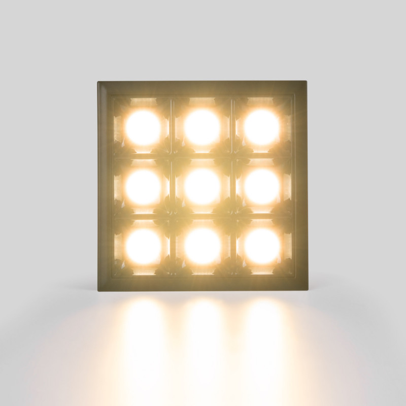 Recessed square LED downlight - 18W - 9 Spotlights - UGR18 - CRI90 - OSRAM Chip - White