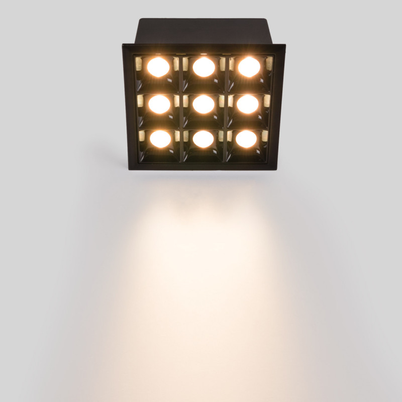Recessed square LED downlight - 18W - 9 Spotlights - UGR18 - CRI90 - OSRAM Chip - White