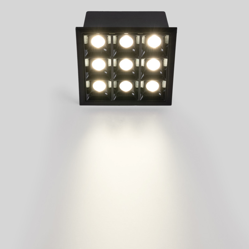 Recessed square LED downlight - 18W - 9 Spotlights - UGR18 - CRI90 - OSRAM Chip - White