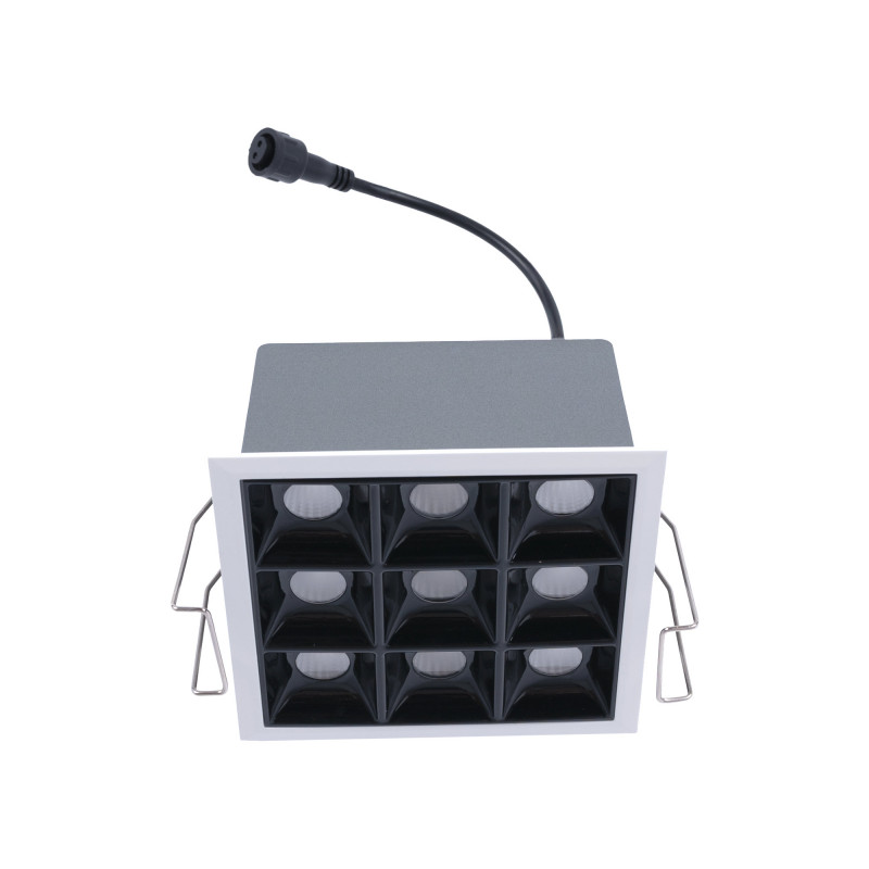 Recessed square LED downlight - 18W - 9 Spotlights - UGR18 - CRI90 - OSRAM Chip - White