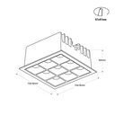 Recessed square LED downlight - 18W - 9 Spotlights - UGR18 - CRI90 - OSRAM Chip - White