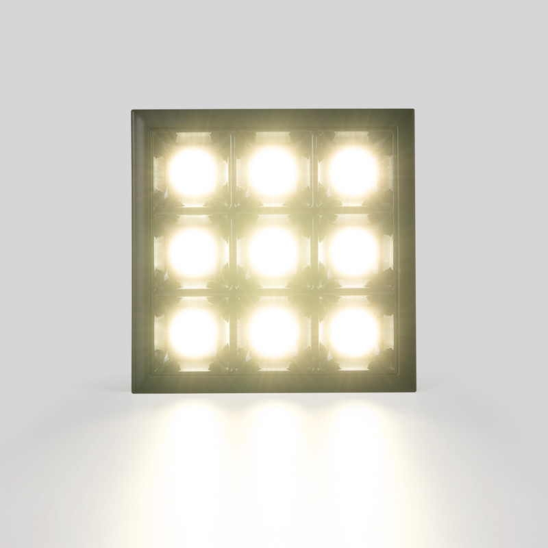 Recessed square LED downlight - 18W - 9 Spotlights - UGR18 - CRI90 - OSRAM Chip - White