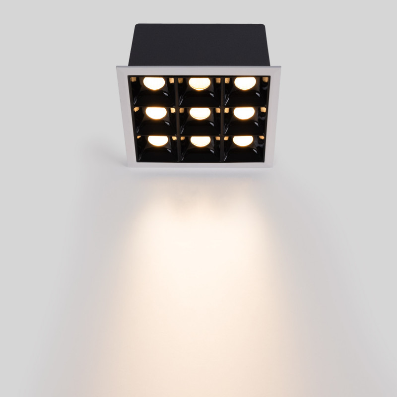 Recessed square LED downlight - 18W - 9 Spotlights - UGR18 - CRI90 - OSRAM Chip - White