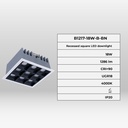 Recessed square LED downlight - 18W - 9 Spotlights - UGR18 - CRI90 - OSRAM Chip - White