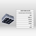 Recessed square LED downlight - 18W - 9 Spotlights - UGR18 - CRI90 - OSRAM Chip - White