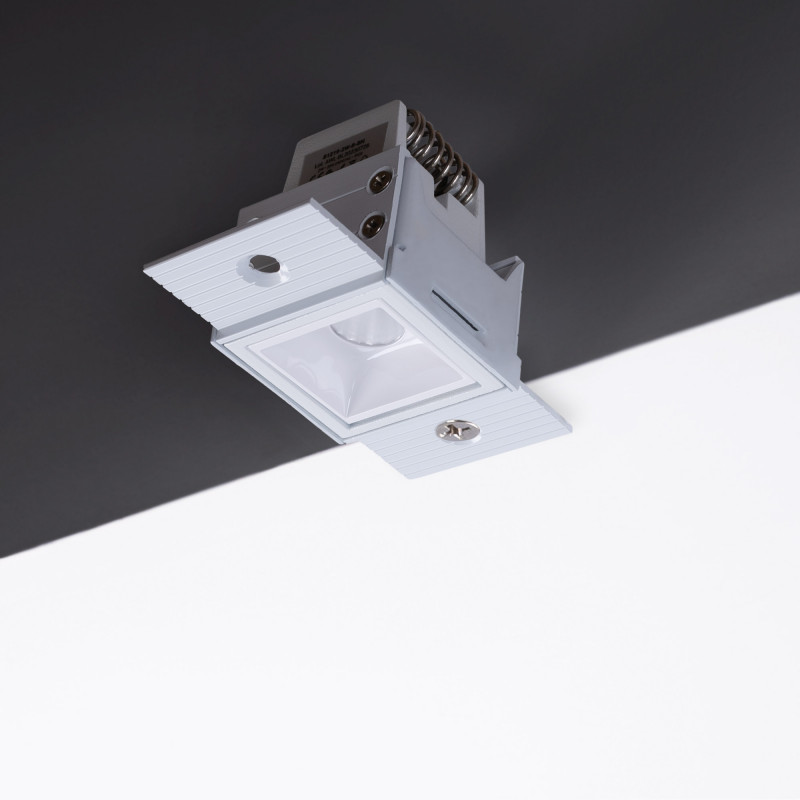 Recessed/trimless linear LED spotlight for plasterboard - 2W - UGR18 - CRI90 - Black