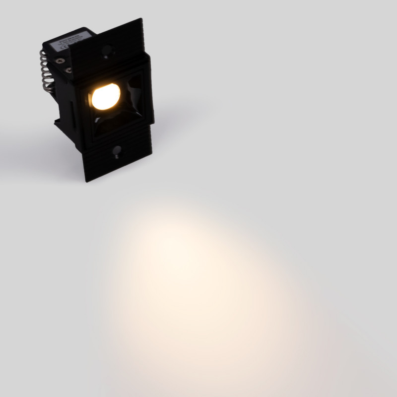 Recessed/trimless linear LED spotlight for plasterboard - 2W - UGR18 - CRI90 - Black